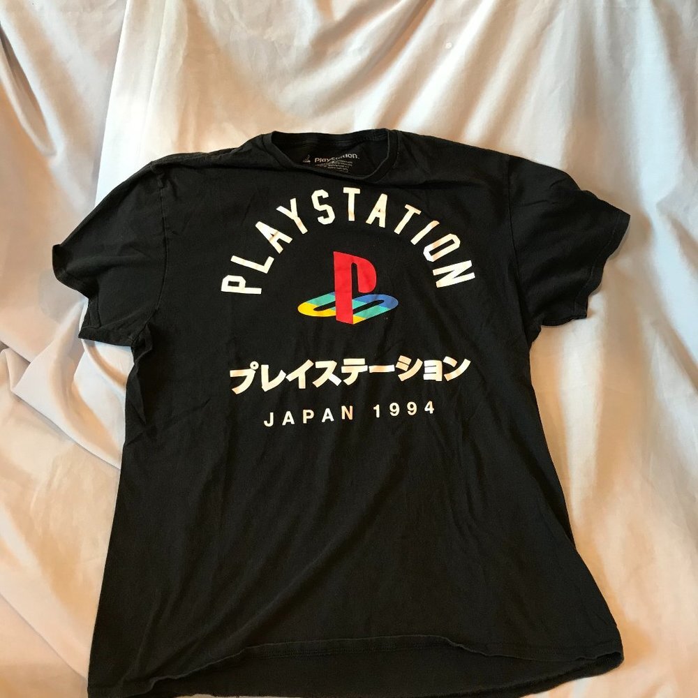 Playstation Black T-Shirt, Men's L